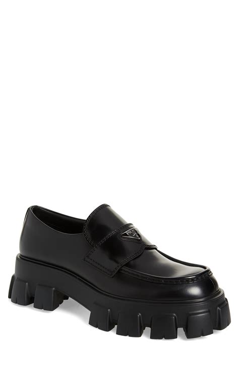 men silver prada platform shoe|prada sole loafer shoes.